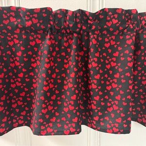 Valentines Day Window Valance Curtain Hearts Valentine Curtains Valentine